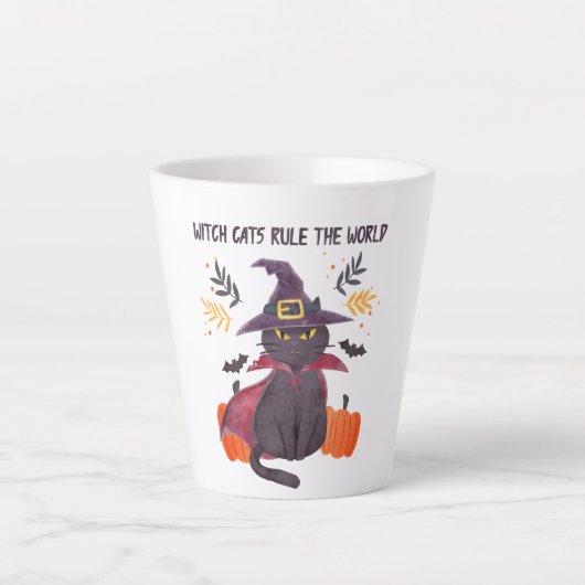 Tasse Latte Les Chats-Sorcières dominent le monde (Devant)