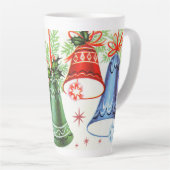 Tasse Latte Les cloches de Noël rétro vintage (Angle droit)