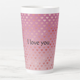 Tasse Latte Les Coeurs rouges roses Ombre