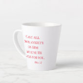 Tasse Latte Les Écritures L'inquiètent (Angle gauche)