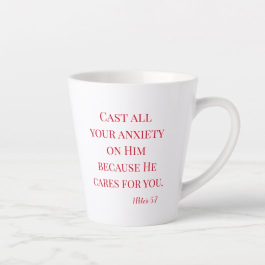 Tasse Latte Les Écritures L'inquiètent (Droite)