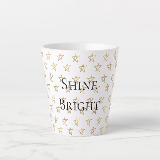 Tasse Latte Les étoiles d'or brillent (Devant)