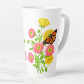 Tasse Latte Les papillons et les papillons (Angle droit)