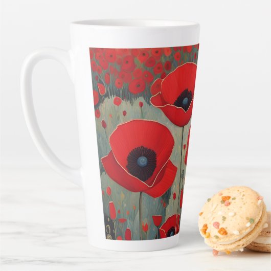Tasse Latte Les pavots (En situation)