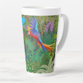 Tasse Latte Les perroquets macaw dans la jungle (Angle droit)
