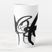 Tasse Latte Les Plongeurs : Noir et Blanc Abstrait (Devant)