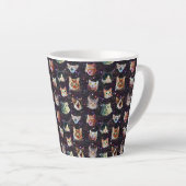 Tasse Latte Les têtes de chats dans l'espace extra-atmosphériq (Angle droit)