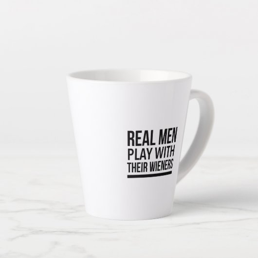 Tasse Latte Les vrais hommes jouent avec leurs seins (Angle droit)