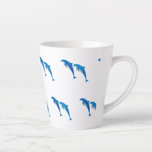 TASSE LATTE L'ÉTÉ, DES DOLPHINS GRIS ET BLEU FUNNY (Droite)
