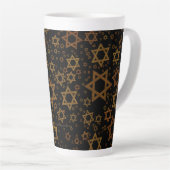 Tasse Latte L'étoile artistique de David thème Hanukkah de Sli (Angle droit)
