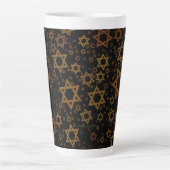 Tasse Latte L'étoile artistique de David thème Hanukkah de Sli (Devant)