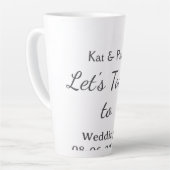 Tasse Latte Let's toast to wedding add name date simple couple (Angle gauche)