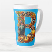 Tasse Latte Letter B in Thanksgiving style (Angle droit)