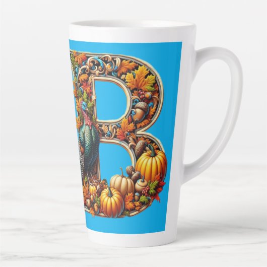 Tasse Latte Letter B in Thanksgiving style (Droite)