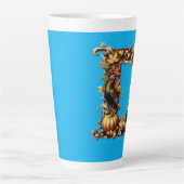 Tasse Latte Letter D Thanksgiving style gift  (Devant)