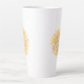 Tasse Latte Lettre A Tournesol Nom Monogramme Initiale (Devant)
