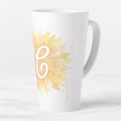 Tasse Latte Lettre C Tournesol Nom Monogramme Initiale  (Angle droit)