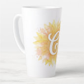 Tasse Latte Lettre C Tournesol Nom Monogramme Initiale  (Angle gauche)