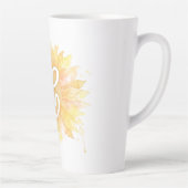 Tasse Latte Lettre C Tournesol Nom Monogramme Initiale  (Droite)