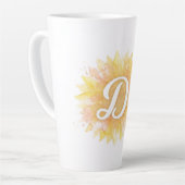 Tasse Latte Lettre D Tournesol Monogramme Initial Nom (Angle gauche)