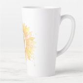 Tasse Latte Lettre D Tournesol Monogramme Initial Nom (Droite)