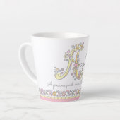 Tasse Latte Lettre d'ambre Un nom signifiant monogramme (Angle gauche)
