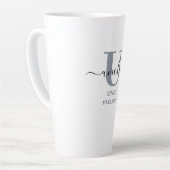 Tasse Latte Lettre de script oncle Élégant U Monogram Storm Bl (Angle gauche)