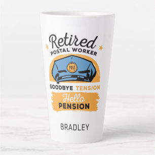Tasse Latte Lettre du travailleur postal à la retraite Transpo