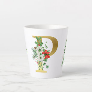 Tasse Latte Lettre en latte de marmite en or monogramme