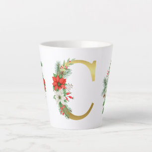 Tasse Latte Lettre en latte de marmite en or monogramme