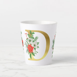 Tasse Latte Lettre en latte de Noël monogramme Mug-or