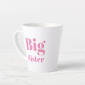 Tasse Latte LETTRE GRANDE SOEUR Pink blanche (Angle gauche)