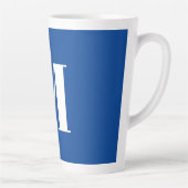Tasse Latte LETTRE INITIALE Bleu Profond Monogramme Moderne De (Droite)