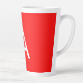 Tasse Latte Lettre initiale du monogramme rouge professionnel (Droite)