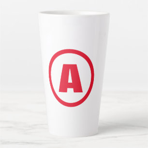 TASSE LATTE LETTRE INITIALE MODERNE MODÈLE CHIC CHAUD