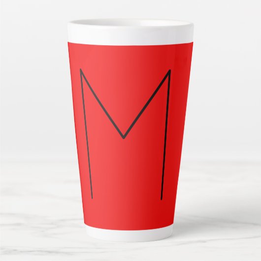 Tasse Latte Lettre initiale Monogramme moderne minimaliste rou (Devant)