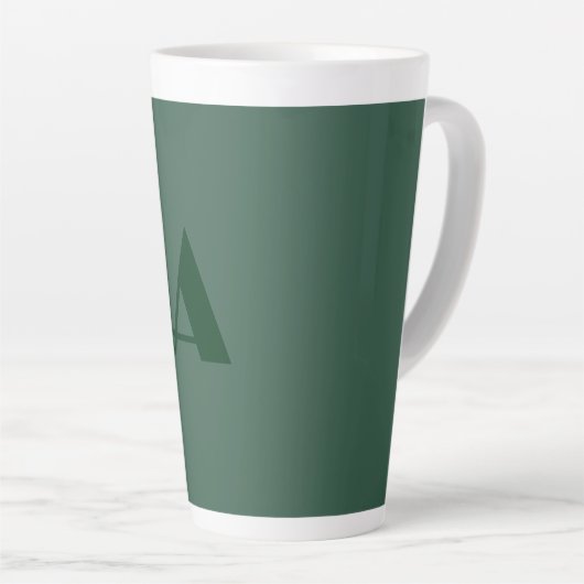 Tasse Latte LETTRE INITIALE MONOGRAPHIQUE Personnalisée Vert c (Angle droit)