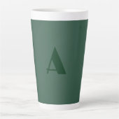Tasse Latte LETTRE INITIALE MONOGRAPHIQUE Personnalisée Vert c (Devant)