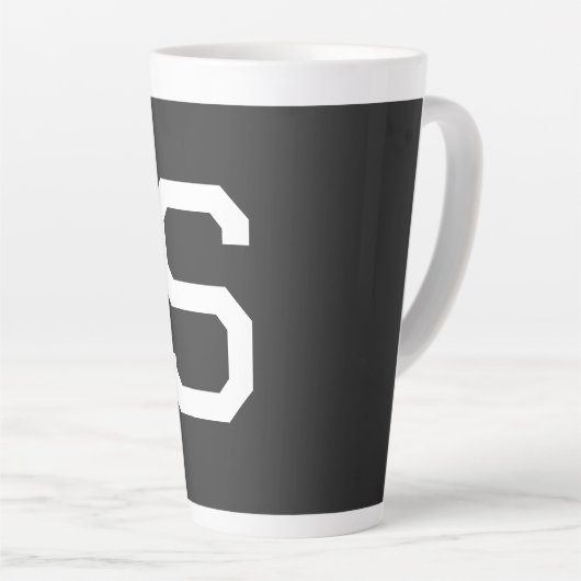 TASSE LATTE LETTRE INITIALE NOIRE ET BLANCHE MINUSCULE MONOMOB (Angle droit)