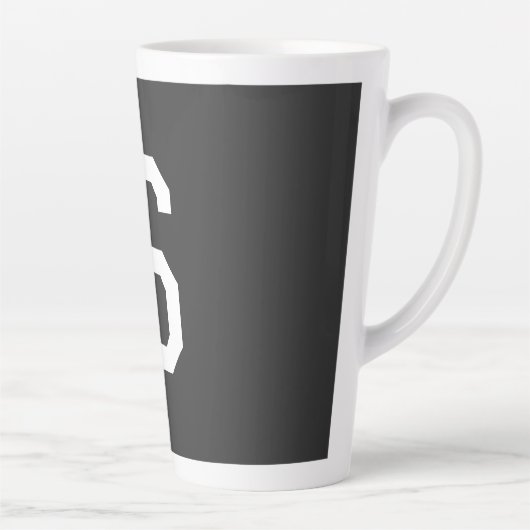 TASSE LATTE LETTRE INITIALE NOIRE ET BLANCHE MINUSCULE MONOMOB (Droite)