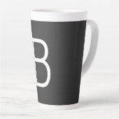 Tasse Latte Lettre initiale noire Monogramme moderne (Angle droit)