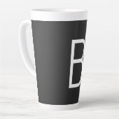 Tasse Latte Lettre initiale noire Monogramme moderne (Angle gauche)