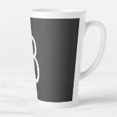Tasse Latte Lettre initiale noire Monogramme moderne (Droite)