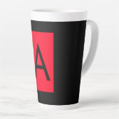 TASSE LATTE LETTRE INITIALE NOIRE ROUGE LETTRE NOIRE PLACE (Angle droit)