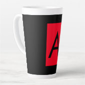TASSE LATTE LETTRE INITIALE NOIRE ROUGE LETTRE NOIRE PLACE (Angle gauche)