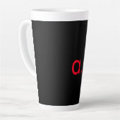 TASSE LATTE LETTRE INITIALE NOIRE ROUGE LETTRE NOIRE PLACE (Angle gauche)