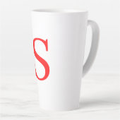 TASSE LATTE LETTRE INITIALE ROUGE ET BLANCHE MINUSCULE MONOMOB (Angle droit)