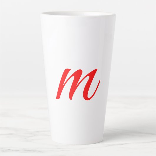 Tasse Latte Lettre initiale rouge monogramme professionnel mod (Devant)