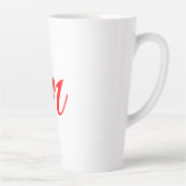 Tasse Latte Lettre initiale rouge monogramme professionnel mod (Droite)