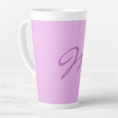Tasse Latte LETTRE INITIALE Tendance Lilac Orchid Couleur Mono (Angle gauche)